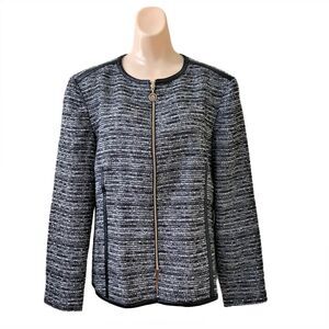 Anne Klein Large Jacket Blazer Old Money Lion Logo Shoulder Pad Office Designer